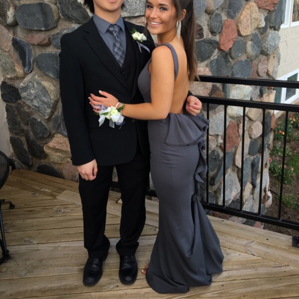 Jovani charcoal colored prom dress size 00